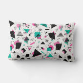 Retro Memphis Geometric Pattern ランバークッション (裏面)