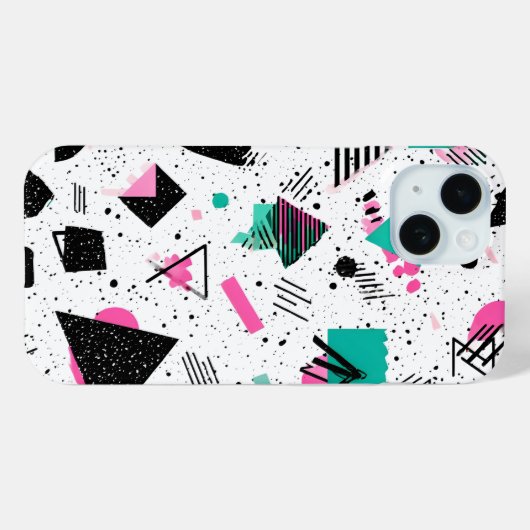 Retro Memphis Geometric Pattern Case-Mate iPhoneケース (裏面 (横))