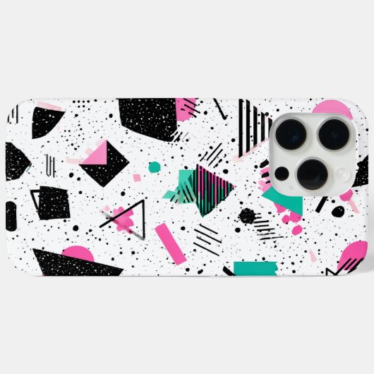 Retro Memphis Geometric Pattern Case-Mate iPhoneケース (裏面 (横))