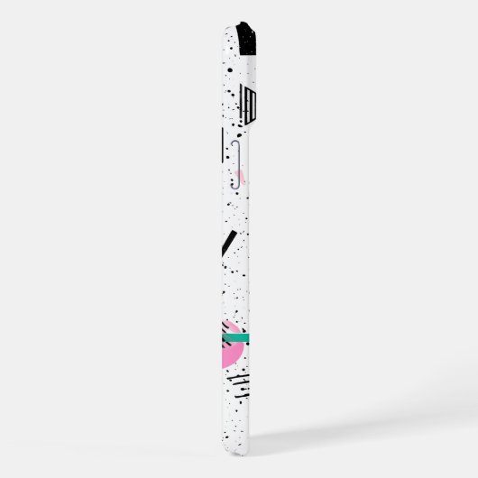 Retro Memphis Geometric Pattern iPhoneケース (右側面)