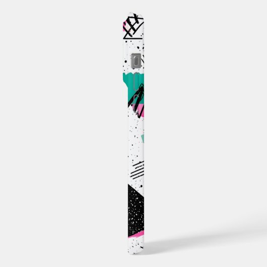 Retro Memphis Geometric Pattern iPhoneケース (左側面)