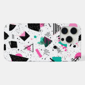 Retro Memphis Geometric Pattern iPhoneケース (裏面横)