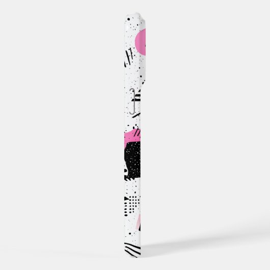 Retro Memphis Geometric Pattern iPhoneケース (右側面)