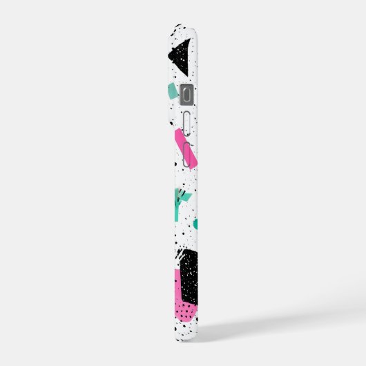 Retro Memphis Geometric Pattern iPhoneケース (左側面)
