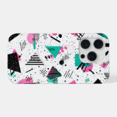 Retro Memphis Geometric Pattern iPhoneケース (裏面横)