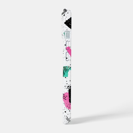 Retro Memphis Geometric Pattern iPhone 15ケース (左側面)