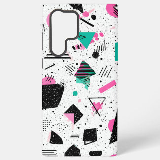 Retro Memphis Geometric Pattern Samsung Galaxy S22 Ultraケース