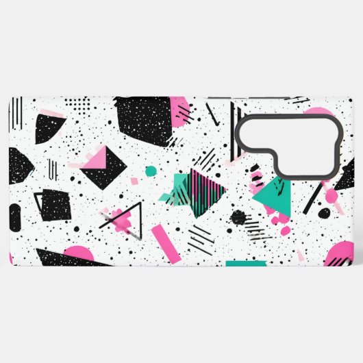 Retro Memphis Geometric Pattern Samsung Galaxyケース (裏面横)