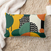 Retro Memphis Geometric Pillow ランバークッション (ブランケット)