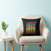 Retro Meow Typography Cat Lover Pillow クッション (椅子)