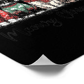 Retro Meowy Christmas Cute Cats With Santa Claus H ポスター (角)