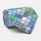 Retro Mermaid Scale Pattern Pastel Colors ネクタイ (ロール)