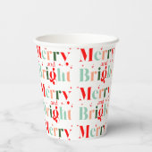 Retro Merry and Bright Christmas 紙コップ (裏面)