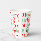 Retro Merry and Bright Christmas 紙コップ (右)