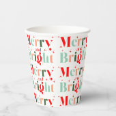 Retro Merry and Bright Christmas 紙コップ (正面)