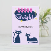 Retro Merry and Bright Christmas Photo シーズンカード (スタンド正面)