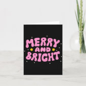 Retro Merry And Bright Holiday Design  カード (正面)