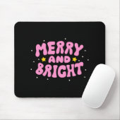 Retro Merry And Bright Holiday Design マウスパッド (マウス)