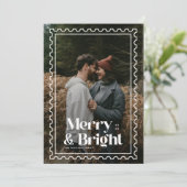 Retro Merry and Bright Stamp family Photo シーズンカード (スタンド正面)