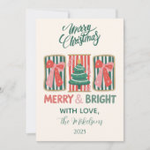 Retro Merry & Bright Christmas シーズンカード (正面)