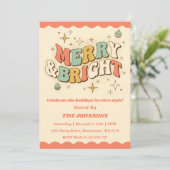 Retro Merry & Bright Editable Christmas Party 招待状 (スタンド正面)