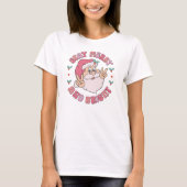 Retro Merry & Bright Santa Tシャツ (正面)