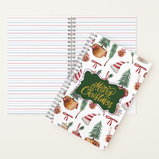 Retro Merry Christmas Journaling Notebooks ノートブック (内側)