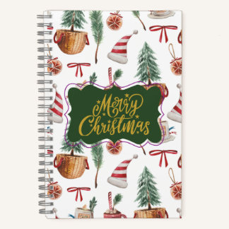 Retro Merry Christmas Journaling Notebooks ノートブック