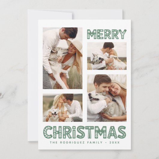 Retro Merry Christmas Modern シーズンカード (正面)