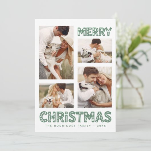 Retro Merry Christmas Modern シーズンカード (スタンド正面)