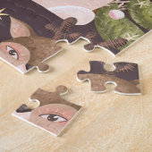 Retro Merry Christmas Pattern - Festive Aesthetic ジグソーパズル (側面)