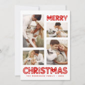 Retro Merry Christmas Photo シーズンカード (正面)