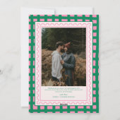 Retro Merry Christmas Plaid family Photo Holiday シーズンカード (裏面)