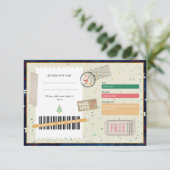 Retro Merry Christmas Script Xmas Gift Coupon (スタンド正面)