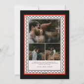 Retro Merry Christmas Stamp family Photo シーズンカード (裏面)