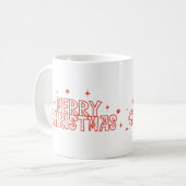 Retro Merry Christmas Typography コーヒーマグカップ (正面左)
