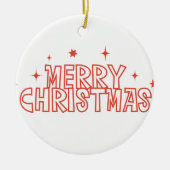Retro Merry Christmas Typography セラミックオーナメント (正面)