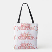Retro Merry Christmas Typography トートバッグ (裏面)