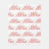 Retro Merry Christmas Typography フリースブランケット (正面)