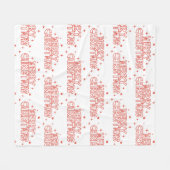 Retro Merry Christmas Typography フリースブランケット (正面(横))