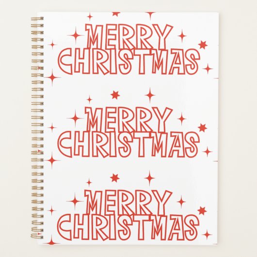 Retro Merry Christmas Typography プランナー手帳 (正面)