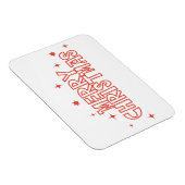 Retro Merry Christmas Typography マグネット (右側)