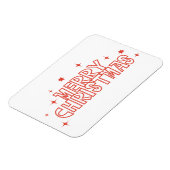 Retro Merry Christmas Typography マグネット (左側)