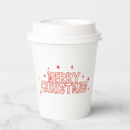 Retro Merry Christmas Typography 紙コップ