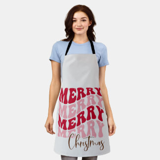 Retro "Merry Merry Christmas" エプロン
