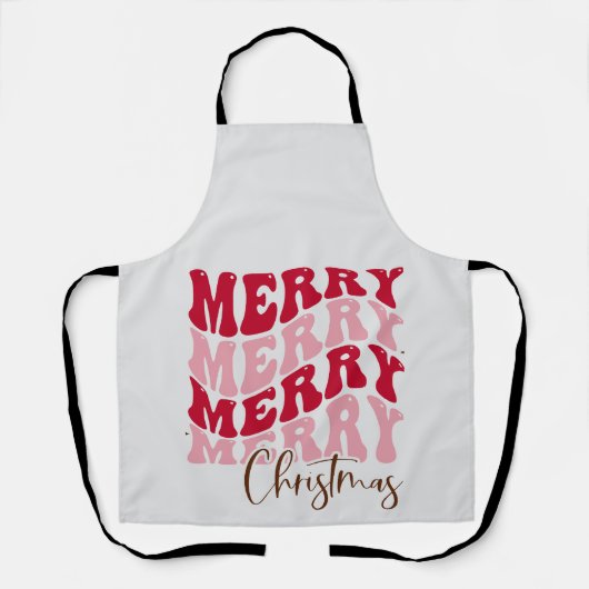 Retro "Merry Merry Christmas" エプロン (正面)