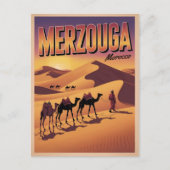 Retro Merzouga sahara camel ride morocco travel  ポストカード (正面)