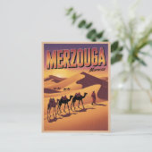 Retro Merzouga sahara camel ride morocco travel  ポストカード (スタンド正面)
