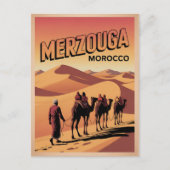 Retro Merzouga sahara camel ride morocco travel  ポストカード (正面)