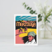 Retro Merzouga sahara camel ride morocco travel ポストカード (スタンド正面)